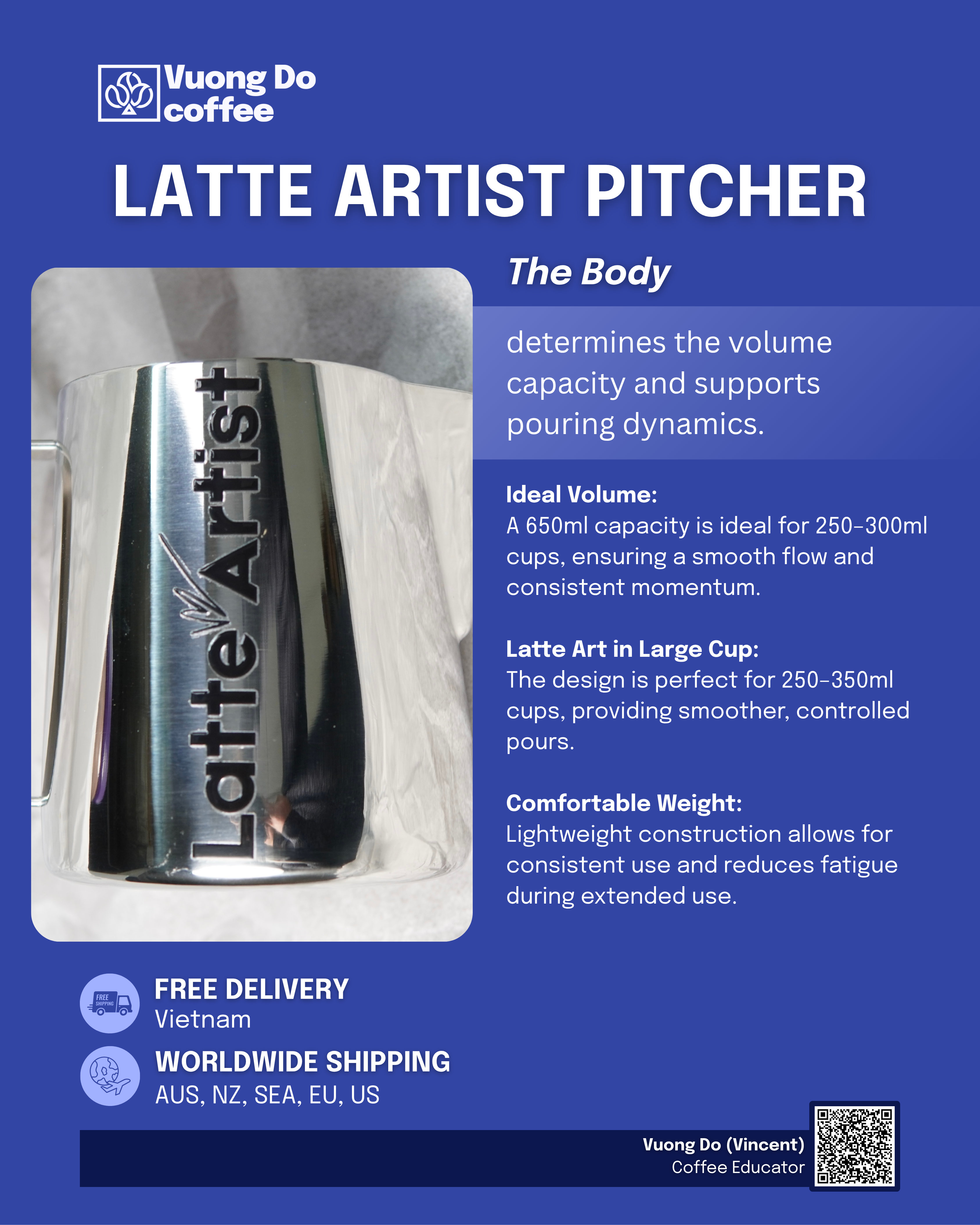 Latte Artist Milk Pitcher - Assault Rifle (650ml)